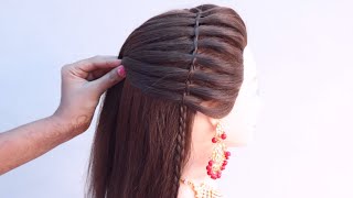 unique open hair hairstyle for lehenga dress [upl. by Ecnatsnoc112]