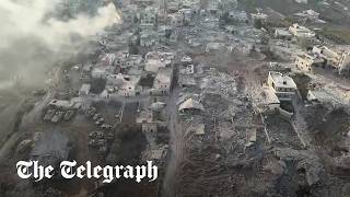 Videos that show how Israel flattened a Lebanese village  Verified by The Telegraph [upl. by Attehcram]