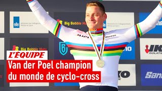 Le dernier tour de folie sacrant Van der Poel champion du monde de cyclocross devant Van Aert [upl. by Saxet]