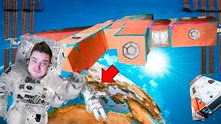 BOX FORT SPACE STATION 24 HOUR CHALLENGE Vs ALIENS [upl. by Bartholemy701]