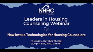 New Intake Technologies for Housing Counseling Agencies [upl. by Tterraj]