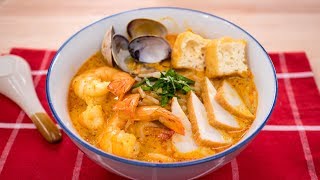 Laksa Recipe  Singaporean Curry Noodle Soup Laksa Lemak  Asian Recipes [upl. by Aluor]