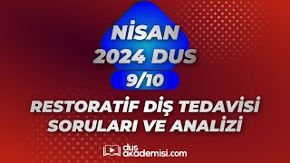 DUS RESTORATİF DİŞ TEDAVİSİ 2024 NİSAN SORULARI VE REFERANSLARI  UZM DT EBUBEKİR YILMAZ [upl. by Clapper555]