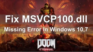 How To Fix MSVCP100dll Missing Error In Windows 108 7 Forever [upl. by Derriey]