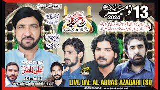 livemajlis 13 Nov 2024  Zeshan Parak MalikPur Stop Nashatabad Faisalabad  AlAbbasazadariFsd [upl. by Aylward]