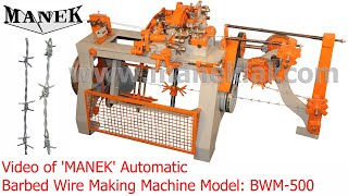 Manek  Barbed Wire Making Machine Model BWM500 [upl. by Goldberg186]