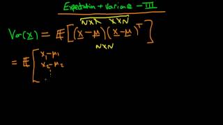 Expectations and variance of a random vector  part 3 [upl. by Nevetse]