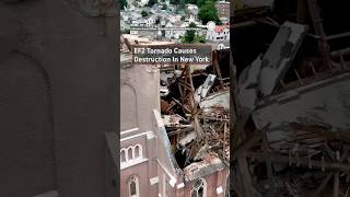 Church Steeple Buildings Damaged In Rome New York Tornado [upl. by Anawot662]