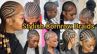 Trending Cornrow Braids Hairstyles  Straight Back Cornrow Braids  All back Cornrow Hairstyles 2024 [upl. by Namyac]