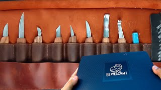 The best wood carving knife set for start Unboxing quotBeaver craft toolquot knifes [upl. by Dogs]