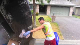 Surreys Strongest Part 3 David Manual Single Stream Recycling Collection Action on a Rearloader [upl. by Carmela]