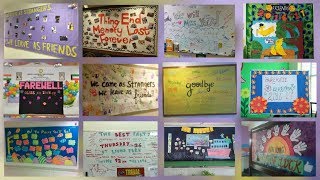 Farewell display board ideas  Bid adieu notice board ideas for school [upl. by Etnovad797]