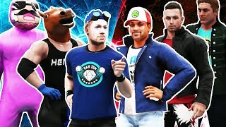 DanTDM  Pink Sheep amp Henry Horseman vs AliA Chris Danger amp MatPat  WWE 2K18 MITB Qualifier [upl. by Publus]