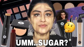 FULL FACE OF SUGAR COSMETICS TESTED  Is It Worth It  🤔 Not Sponsored Review  Ria Sehgal [upl. by Ahsekat36]