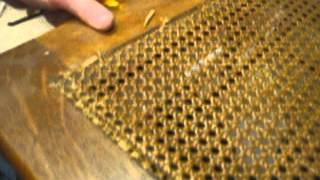 Chair Caning HowTo 3 removing old cane [upl. by Plerre]