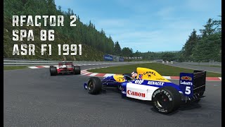 rFactor 2  F1 Williams 1991  Spa 86 20 min race  with setup [upl. by Chappell40]