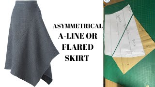 HOW TO DRAFT AN ASYMETRICAL ALINE SKIRT PATTERN [upl. by Enyamrahs]