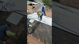 Roofer removing old nails🏡 roofing construction homedecor [upl. by Alita]