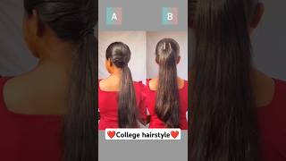 ❤️ college hairstyle 😍 trending short hairstyle subscribe [upl. by Iahk]