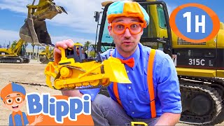 Blippi Explores an Excavator  1 HOUR BEST OF BLIPPI  Educational Videos for Kids  Blippi Toys [upl. by Koloski]