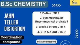 BSc chemistry Jahn Teller Distortion Complete Explanation  Weak JTD amp Strong JTD  Zin amp Zout [upl. by Eceirtal]