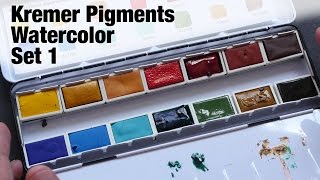 Review Kremer Pigments Watercolor Set 1 [upl. by Barbra]