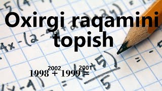 IDC toplami 1qismidan sonning oxirgi raqamini topish 5mavzu Qorakul matematika Salomov Furqat [upl. by Minetta]