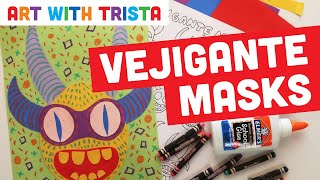 Vejigante Mask Hispanic Heritage Month Art Tutorial  Art With Trista [upl. by Jerry]