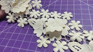 Complete dress sewing tips  How to attach 3d lace fun [upl. by Aikehs506]