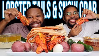 LOBSTER AND SNOW CRABS with Dippin Dash Butter Sauce ft BeingMylen [upl. by Artamas543]