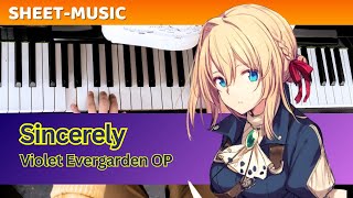 Sincerely  Violet Evergarden OP  Advanced Piano  Anime Music [upl. by Accebor]