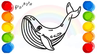 Disegnare e Colorare una Balena 🌈 Disegni per Bambini facile [upl. by Doti]