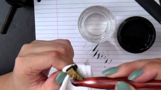 2 Pointed Pen Calligraphy 101 Setting and holding the oblique holder [upl. by Annoved]