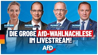 Wahlnachlese Thüringen amp Sachsen Weidel Chrupalla Möller amp Urban live  AfD [upl. by Kyriako]