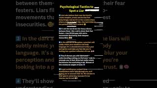 41 Psychological Tatics to spot a liar psychology motivation shorts fyp quotes [upl. by Livingston]