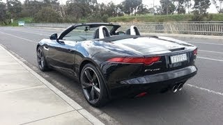 2014 Jaguar FType Review start up exhaust features Australia [upl. by Anikehs]