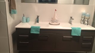 BEACHY BATHROOM MAKEOVER BEFORE AND AFTER [upl. by Cressy]