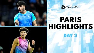 Alcaraz Faces Jarry Shelton amp Moutet Clash  Paris 2024 Day 2 Highlights [upl. by Bodwell973]