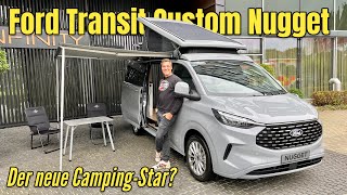 Ford Transit Custom Nugget 2024 Der neue CamperVan im Check  Roomtour  Preis [upl. by Hamirak614]