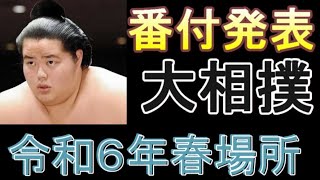 大相撲 令和６年春場所の番付を初場所の成績を振り返りながら発表 [upl. by Nibbs]