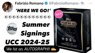 AUTO Topps Summer Signings 202425 UCC with Fabrizio Romano Soccer card auto hit [upl. by Atsok]