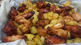 PATATE POLLO AL FORNO potato chickenwings satisfyingdinner shortvideo viralvideo [upl. by Mit]