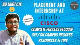 CISCO company review 🔥  Cisco Internship  Interview Question Answers  33 Lakh CTC 🔥 [upl. by Athelstan]