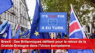 Brexit  Des Britanniques défilent pour le retour de la GrandeBretagne dans l’Union européenne [upl. by Nnelg450]