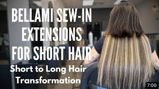 Bellami Weft Hair Extension For Short Hair Full Transformation hairtransformation [upl. by Eimam]