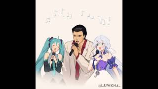 Baka Mitai Dame Dame  Kiryu Kazuma Hatsune Miku amp Robin Cover Mashup [upl. by Towers]