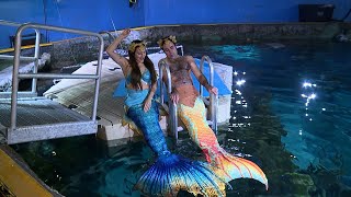 Transforming into a merman with mermaids at the Audubon Aquarium [upl. by Musa174]