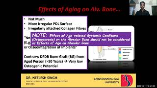 BDS 406 PERIODONTOLOGY AGING AND PERIODONTIUM DR NEELESH SINGH [upl. by Ahsiatal]