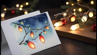 Create a WATERCOLOR Christmas Lights MASTERPIECE in 5 Easy Steps [upl. by Francois]