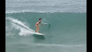 Sarah SUP Surf Freights Bay Barbados 2018 [upl. by Ydissak]